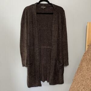 Barefoot Dreams Cozychic Lite Cardigan Open Front Gray Size XS 1216